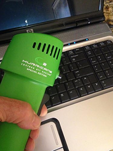 Canless Air O2 Industrial Hurricane Compressed Air Duster | Cordless, Rechargeable Air Blower for Cleaning Keyboards, Computers | 5 Attachments - Green