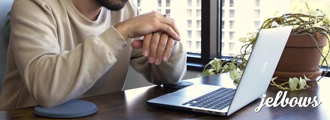 Jelbows Ergonomic Fabric Wrist Rest set for Arms & Elbows, Comfort for Office & Gaming, Wrist and Typing pain relief, Support for Easy Typing, Durable, lightweight & Comfortable (Big Graphite, 2 Pack)