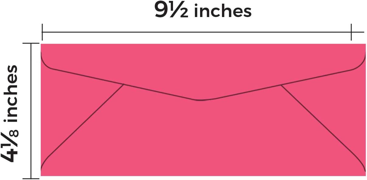 #10 Hot Pink Color Envelopes | Colored Standard Business Size Mailers | Value Pack of 500 Per Pack | 4 1/8 x 9 1/2 Inches (Hot Pink)