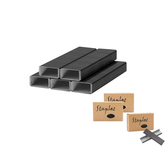 NatSumeBasics 3000 Black Staples 26/6 Standard Colored Staple Refill for Desk Stapler, 1000 Per Pack, Total 3 Pack Staples (Black)
