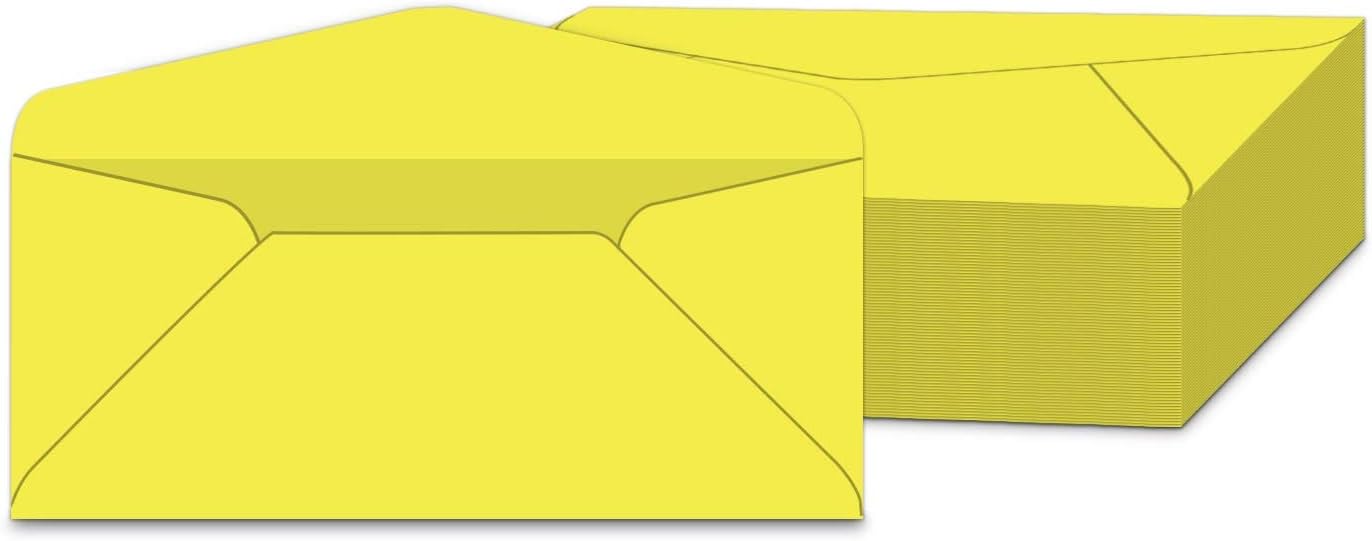 #10 Lemon Color Envelopes | Colored Standard Business Size Mailers | Value Pack of 500 Per Pack | 4 1/8 x 9 1/2 Inches (Lemon)
