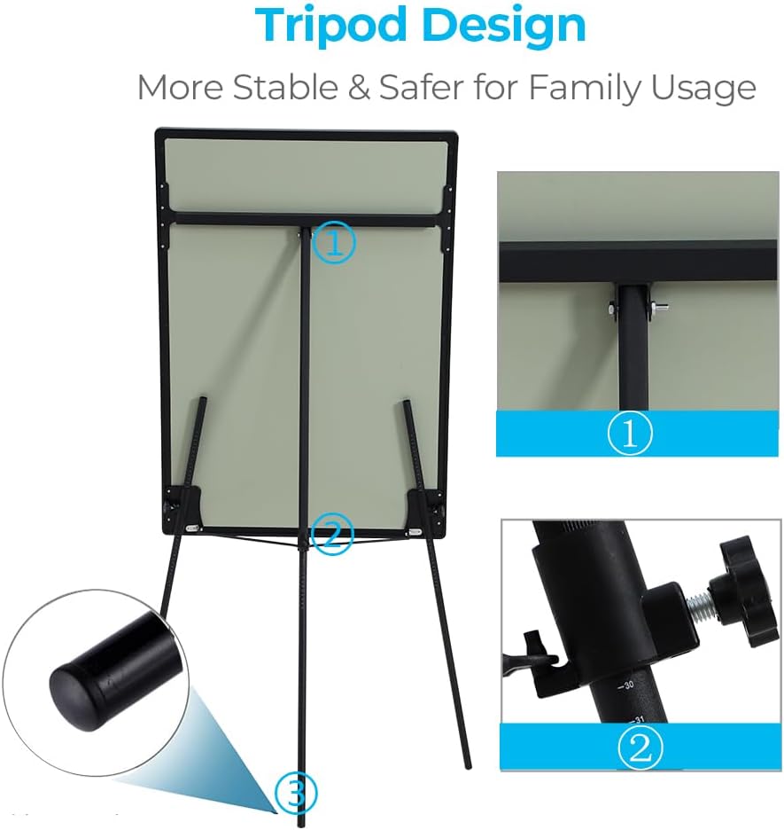 2 Pack Whiteboard Easel 36" x 24" Height Adjustable, Magnetic Dry Erase Board with Tripod Stand, Portable Presentation Easel Includes Flip Chart Paper Pad (25 Sheets), Magnets & Eraser