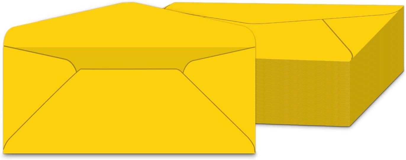 #10 Yellow Color Envelopes | Colored Standard Business Size Mailers | Value Pack of 500 Per Pack | 4 1/8 x 9 1/2 Inches (Yellow)