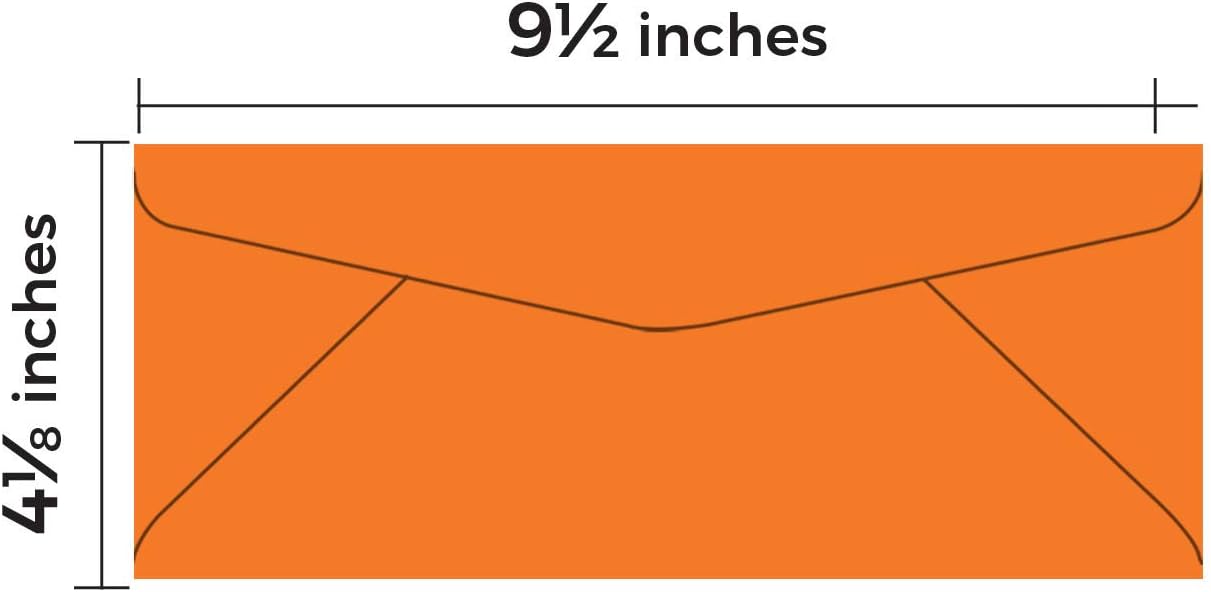 #10 Color Orange Envelopes | Colored Standard Business Size Mailers | Value Pack of 500 Per Pack | 4 1/8 x 9 1/2 Inches (Orange)