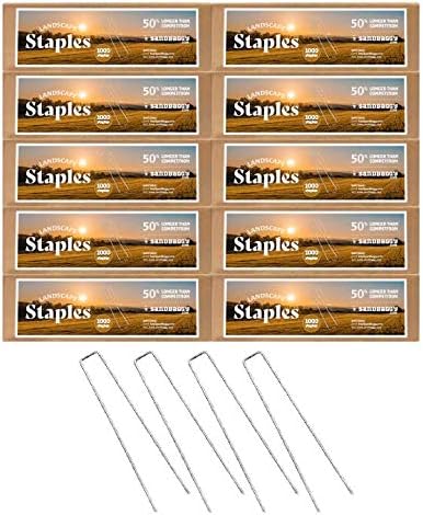 Sandbaggy Landscape Staples 9 Inch Extra Long (11 Gauge) ~ Fabric Pins Garden Lawn Heavy Duty - Fence Anchors - Great for Soft Sandy Soil - Trusted by Farmers & Contractors Across USA (10,000 Staples)
