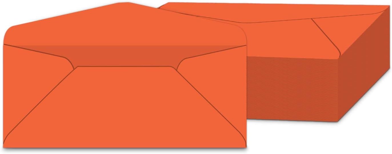 #10 Dark Orange Color Envelopes | Colored Standard Business Size Mailers | Value Pack of 500 Per Pack | 4 1/8 x 9 1/2 Inches (Dark Orange)
