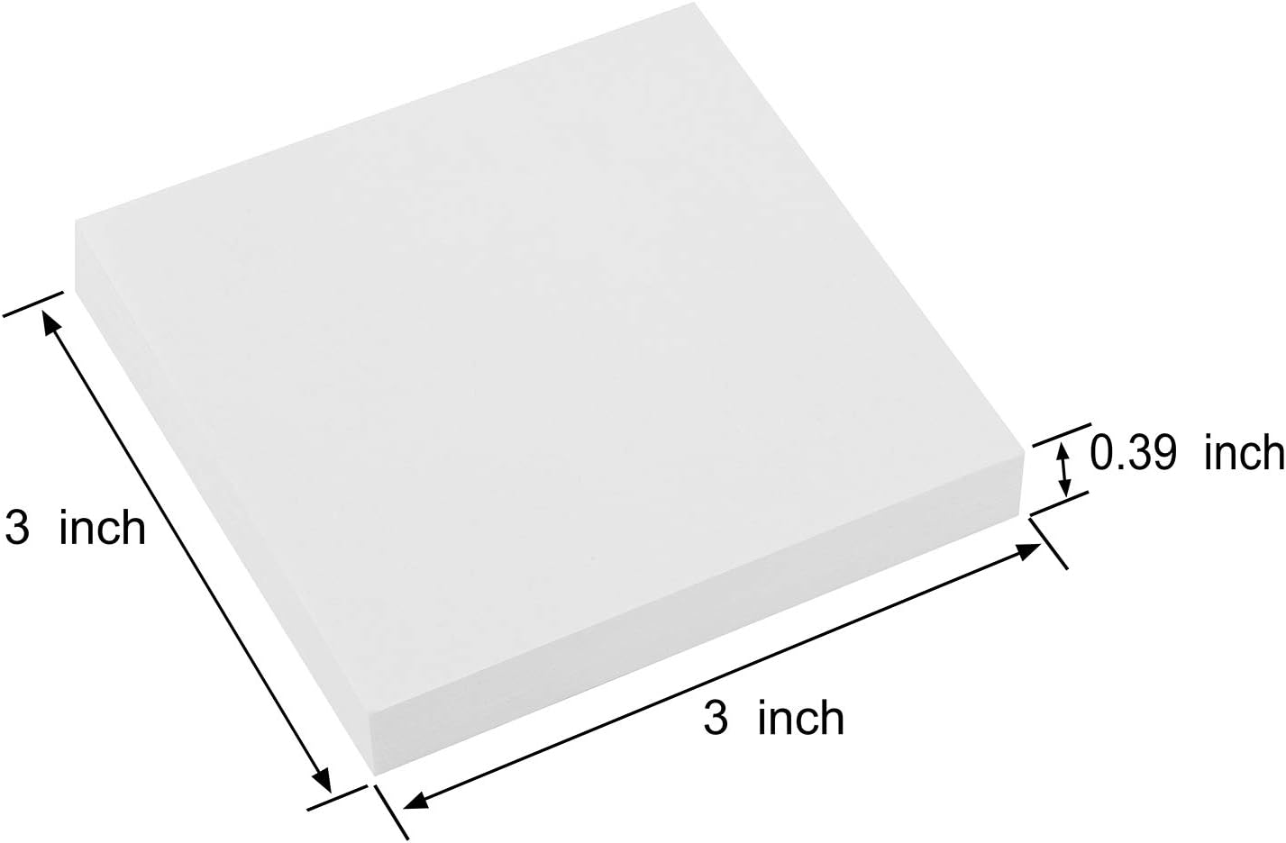 ZCZN 400 Sheets Pop-up Sticky Notes, 3 x 3 Inches, 4 Pads Bright Color Self-Stick Notes, 100 Sheets/Pad, White