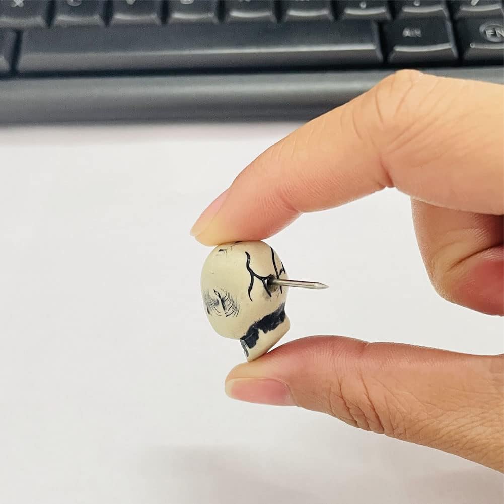 Ackron Skull Push Pins, Decorative Creative Thumbtack, Office Tacks for Bulletin Board, Cork Boards, Map, Photo, Wall Fixed, Picture, Paper, Memo, Note, Office Supplies Accessories 20 Pieces