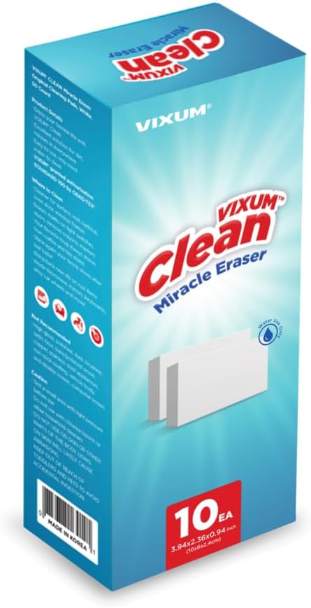 CLEAN Miracle Eraser Cleaning Pads, 10 Count, Made in Korea – Non-Toxic & Easy to Use