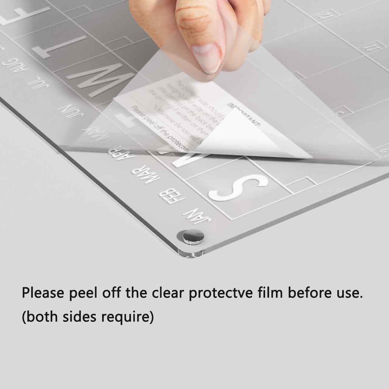 Acrylic Magnetic Dry Erase Board Calendar for Fridge, Clear Monthly Planner and Memo Whiteboard for Refrigerator, w/ 8 Colors Markers, 15 x 11"