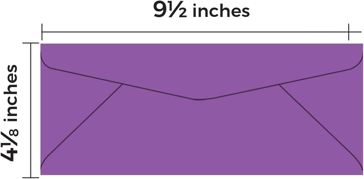 #10 Violet Color Envelopes | Colored Standard Business Size Mailers | Value Pack of 500 Per Pack | 4 1/8 x 9 1/2 Inches (Violet)