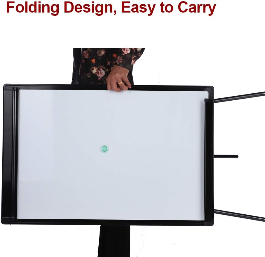 Dry Erase Easel 36" x 24", Height Adjustable Magnetic White Board with Tripod Stand, Office Presentation Board with 25 Sheets Flipchart Paper Pad, Magnets & Eraser, Black