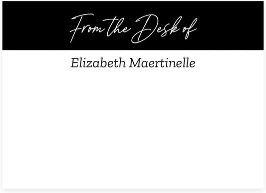 from The Desk of Personalized Sticky Notepads/Modern 3" x 4" Custom Writing Pads / 6 Customized Sticky Notes Pads / 50 Sheets Per Pad/Made in The USA