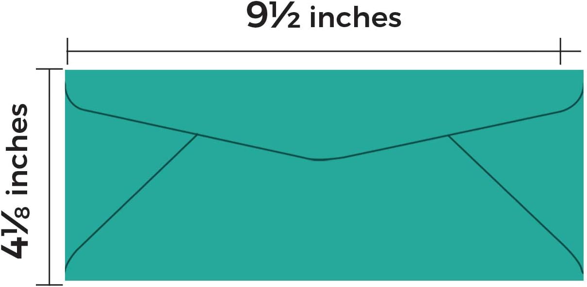 #10 Teal Color Envelopes | Colored Standard Business Size Mailers | Value Pack of 500 Per Pack | 4 1/8 x 9 1/2 Inches (Teal)
