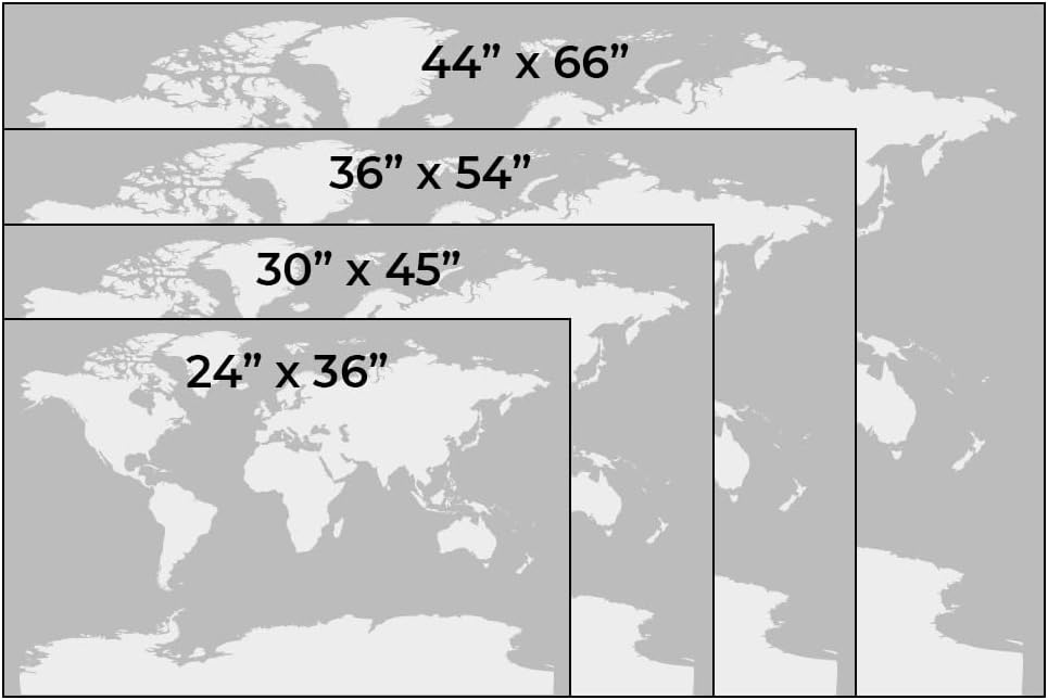 Personalized Canvas Rolled Poster USA Map Wall Art with Pins – Large 24" x 36" Executive Map of the USA – Push Pin Travel Decor for Home or Office