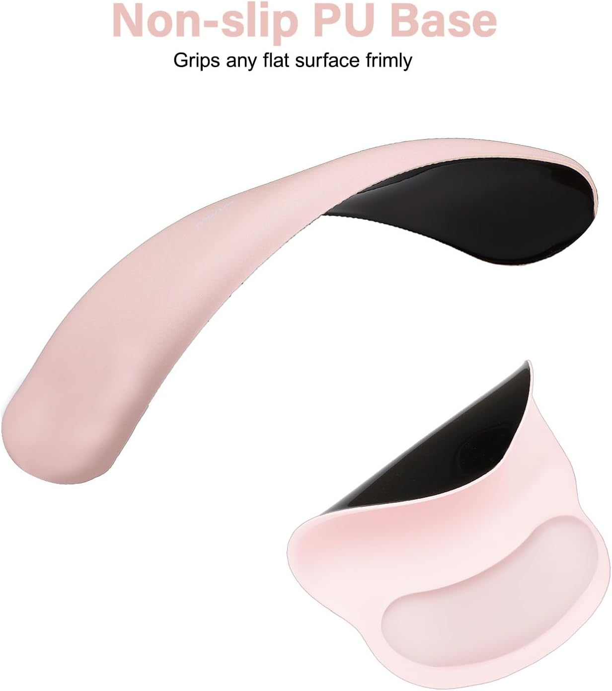 MOSISO Wrist Rest Support for Mouse Pad&Keyboard Set, Circle Curved Ergonomic Mousepad&Coaster Non-Slip Base Home/Office Pain Relief&Easy Typing Pad with Soft Cloth&Silicone Lining, Chalk Pink