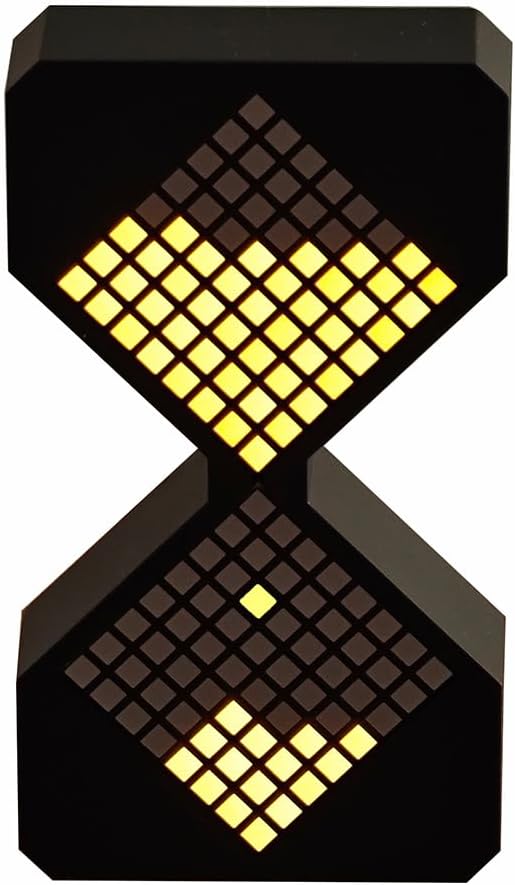 Digital Hourglass Timer for Adults, 1-30 Minutes Sand Time Can Set Any Minute, DIY Cyber Electronic Hourglass Timer for Gaming Desks, Ambient Light for Home Decor (Black)