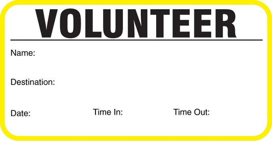 The Spoiled Office Visitor Sign in Book with 500 3"x2" Peel Off Carbonless Visitor Badges, Made in USA – Spiral Log Book for Schools, Manufacturing Plants, and Political Offices — Yellow Volunteer