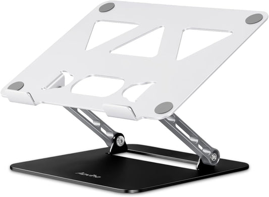 Adjustable Laptop Stand for Desk,Portable Laptop Stand Holder and Riser,Foldable Aluminum Notebook Computer Stands for MacBook Air Pro HP Lenovo Dell Samsung, 10-15.6 inch (Silver-Gray-Black)