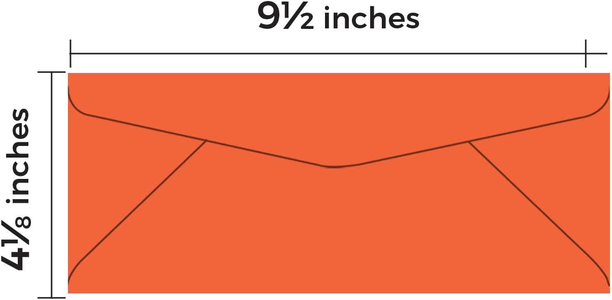 #10 Dark Orange Color Envelopes | Colored Standard Business Size Mailers | Value Pack of 500 Per Pack | 4 1/8 x 9 1/2 Inches (Dark Orange)