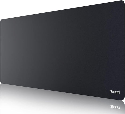 Senetem XXL Large Mouse Pad, Ultra-Smooth Gaming Mousepad, Non-Slip Rubber Base, Washable Surface Fits Wired & Wireless Mouse – Big & Long Keyboard Computer Black Mat for Desk, 31.5x15.7 in