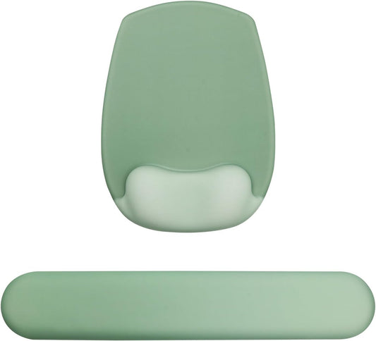 Wrist Rest Support for Mouse Pad and Keyboard Set, Ergonomic Gel Computer Keyboard Wrist Rest with Memory Foam for Long Hours of Work, Gaming, Studying-Relieve Wrist Pain (Mint Light Green)