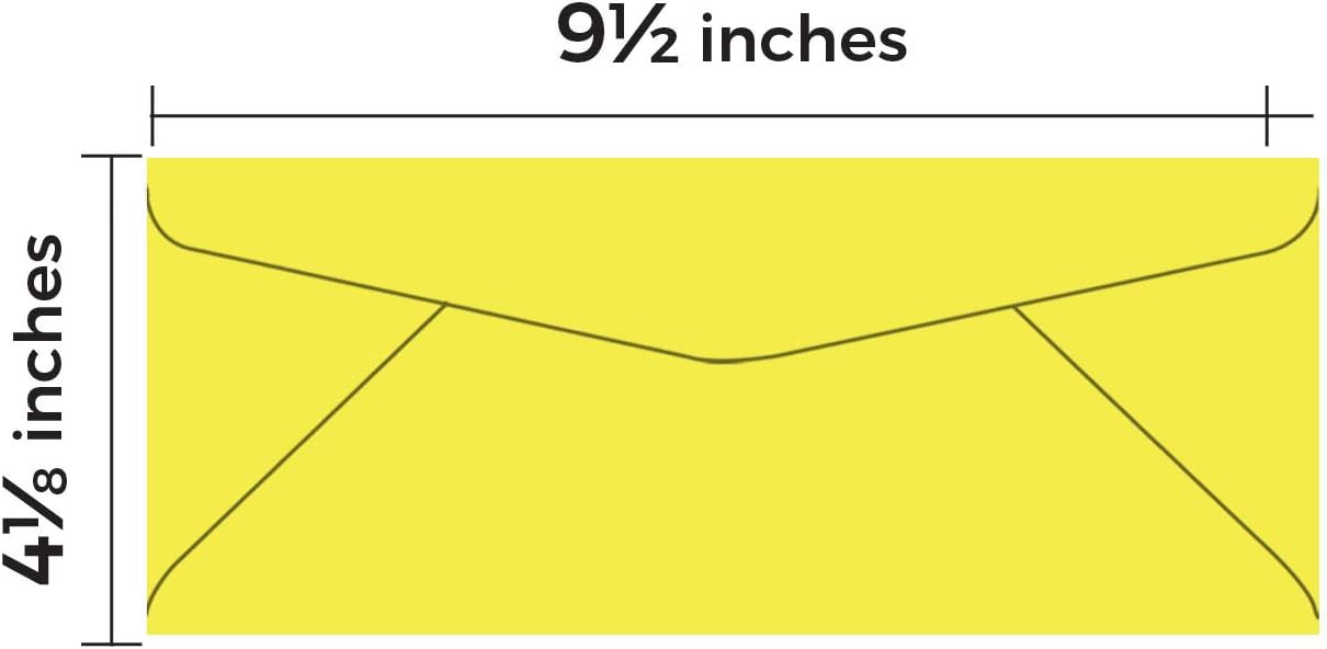 #10 Lemon Color Envelopes | Colored Standard Business Size Mailers | Value Pack of 500 Per Pack | 4 1/8 x 9 1/2 Inches (Lemon)