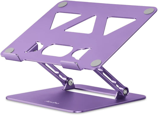 Adjustable Laptop Stand for Desk,Portable Laptop Stand Holder and Riser,Foldable Aluminum Notebook Computer Stands for MacBook Air Pro HP Lenovo Dell Samsung Chromebook, 10-15.6 inch, Purple