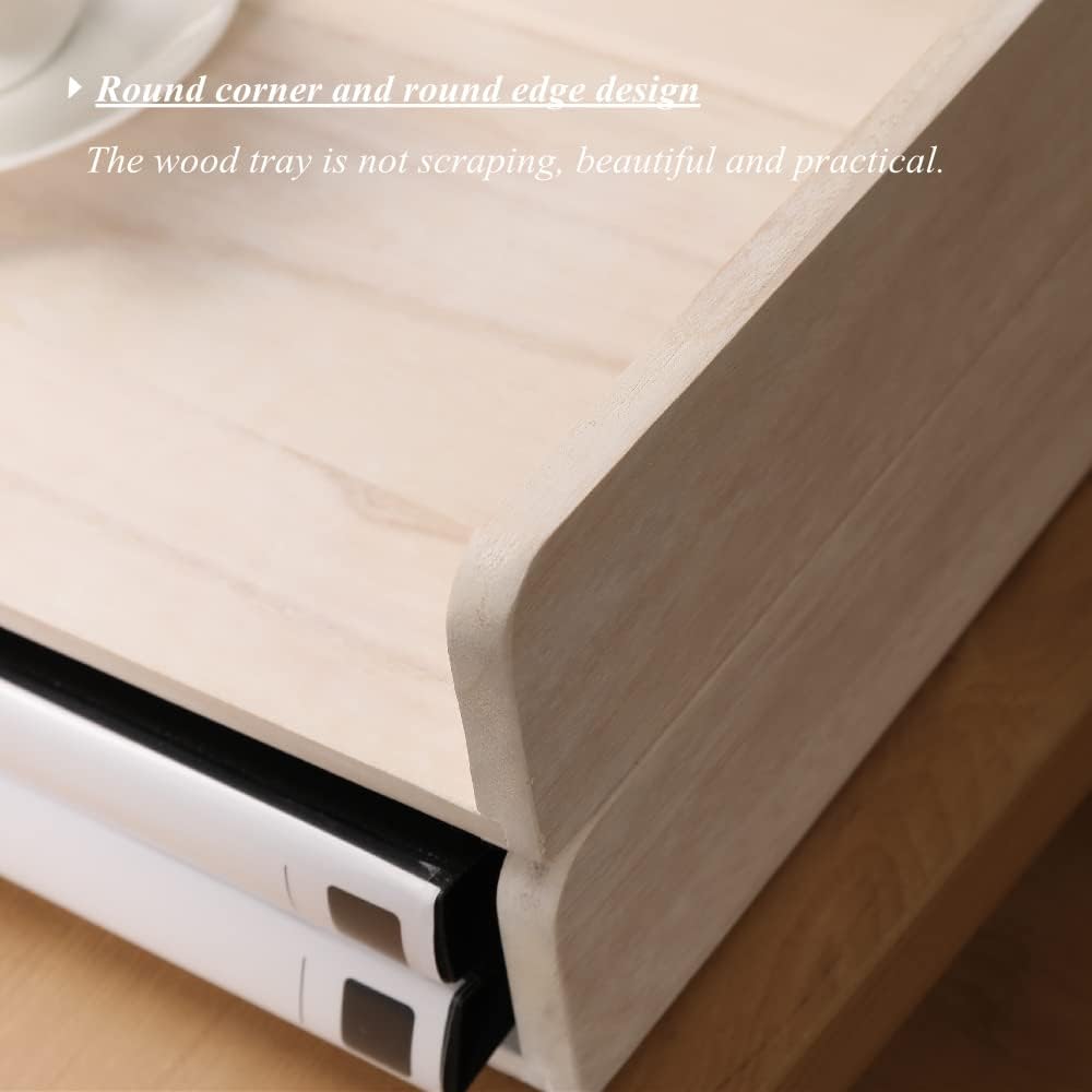 Stackable Letter Tray 2 Pack - Wood Desk File Trays Letter/A4 Paper Organizer Shelf - Wooden Document Shelf Desktop Folder Rack Organization for Office Storage White(2CTP-WH)