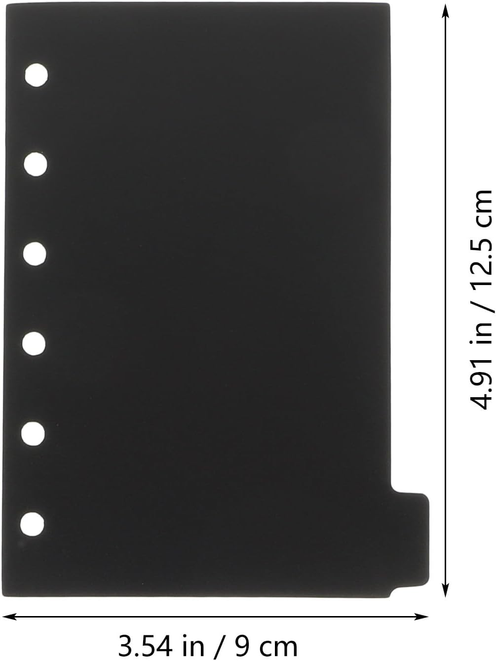 6 Sheets Binder Paper Dividers with Tabs Black PP Inserts for Notebook Organizers Office Supplies for Journals Planners Agendas and School Binders