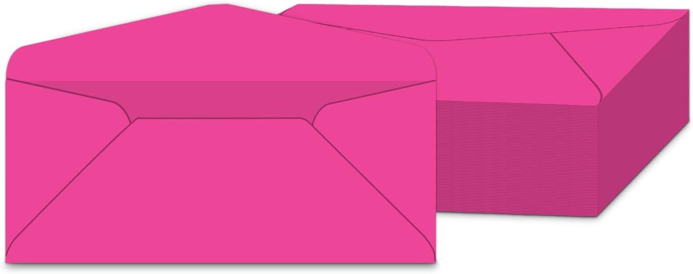 #10 Fuchsia Color Envelopes | Colored Standard Business Size Mailers | Value Pack of 500 Per Pack | 4 1/8 x 9 1/2 Inches (Fuchsia)