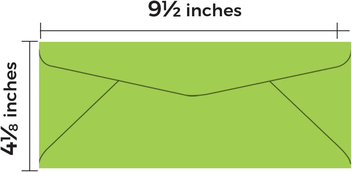 #10 Neon Green Color Envelopes | Colored Standard Business Size Mailers | Value Pack of 500 Per Pack | 4 1/8 x 9 1/2 Inches (Neon Green)