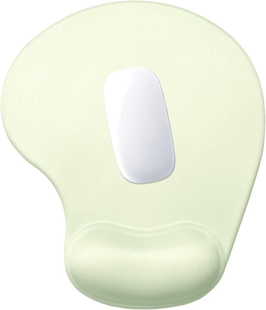 Hsurbtra Ergonomic Mouse Pad with Wrist Rest Support, Gel Mouse Pads with Non-Slip PU Base, Pain Relief Memory Foam Computer Mat, Cute Office Supplies Desk Decro Accessories, Lake Green