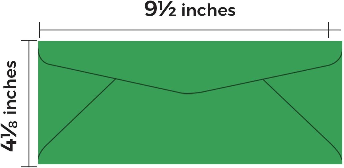 #10 Green Color Envelopes | Colored Standard Business Size Mailers | Value Pack of 500 Per Pack | 4 1/8 x 9 1/2 Inches (Green)