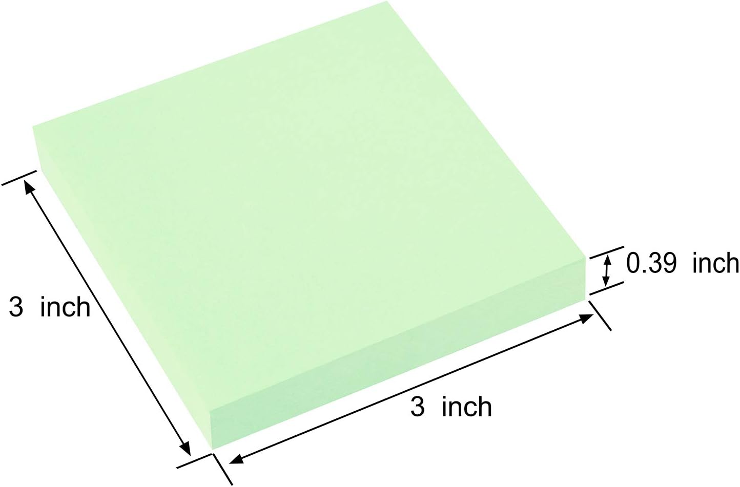 ZCZN 400 Sheets Pop-up Sticky Notes, 3 x 3 Inches, 4 Pads Bright Color Self-Stick Notes, 100 Sheets/Pad, Light Green