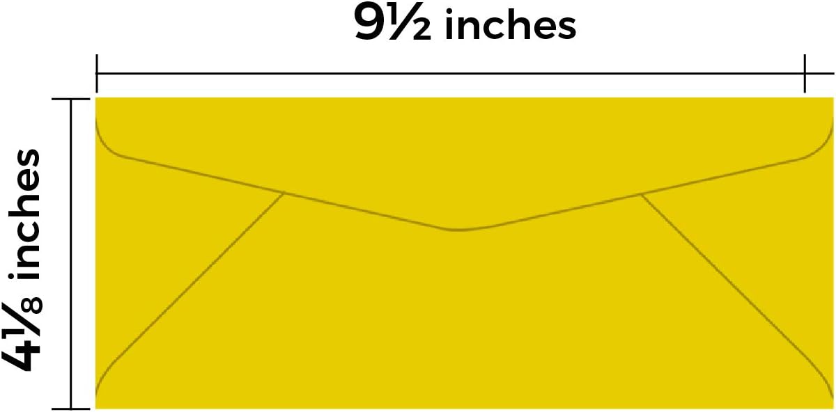 #10 Yellow Color Envelopes | Colored Standard Business Size Mailers | Value Pack of 500 Per Pack | 4 1/8 x 9 1/2 Inches (Yellow)