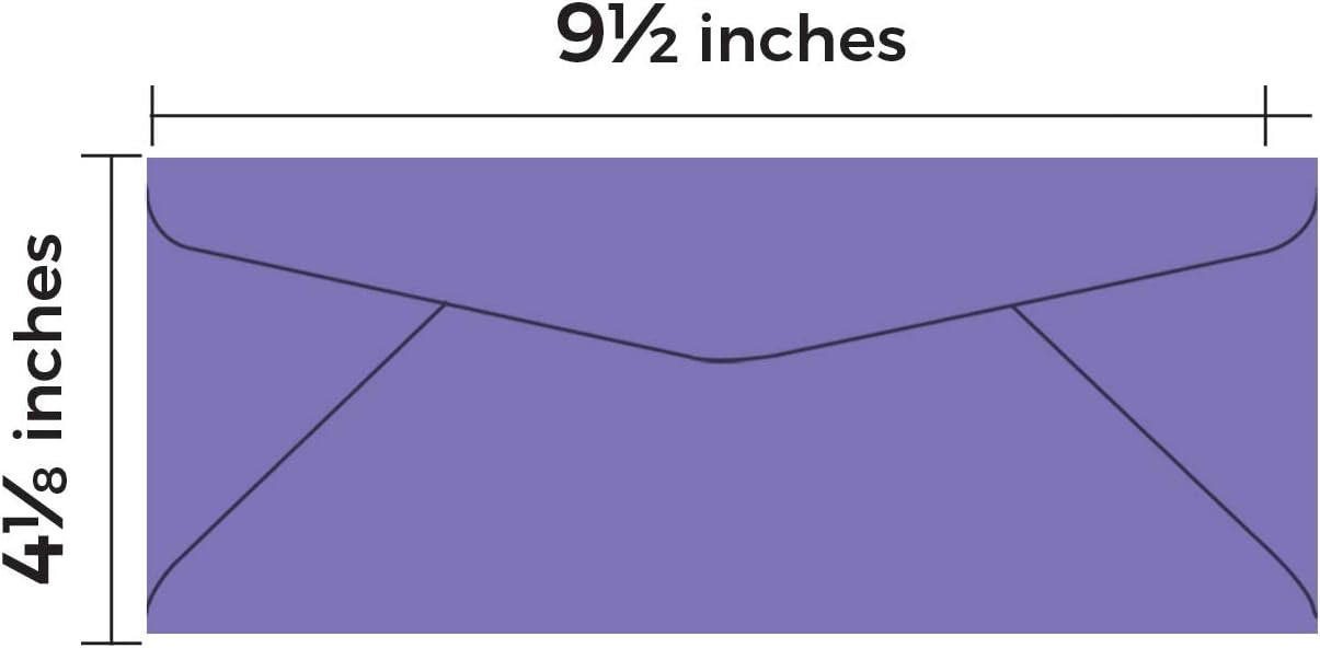 #10 Light Violet Color Envelopes | Colored Standard Business Size Mailers | Value Pack of 500 Per Pack | 4 1/8 x 9 1/2 Inches (Light Violet)