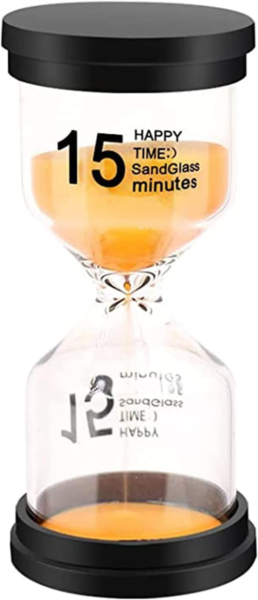 Sand Timer, Hourglass Sand Timers Colorful 15 Minutes Sandglass Timer with Protective Cover for Classroom Home Office Cooking
