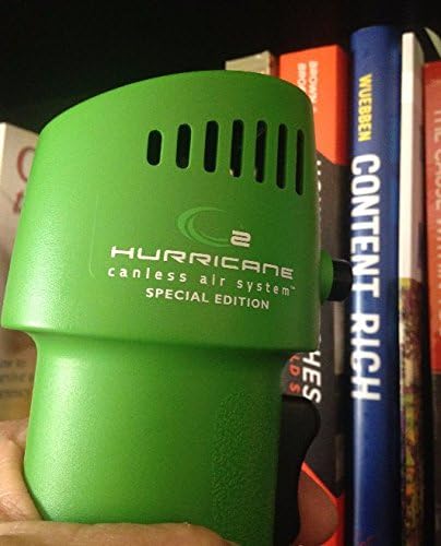 Canless Air O2 Industrial Hurricane Compressed Air Duster | Cordless, Rechargeable Air Blower for Cleaning Keyboards, Computers | 5 Attachments - Green