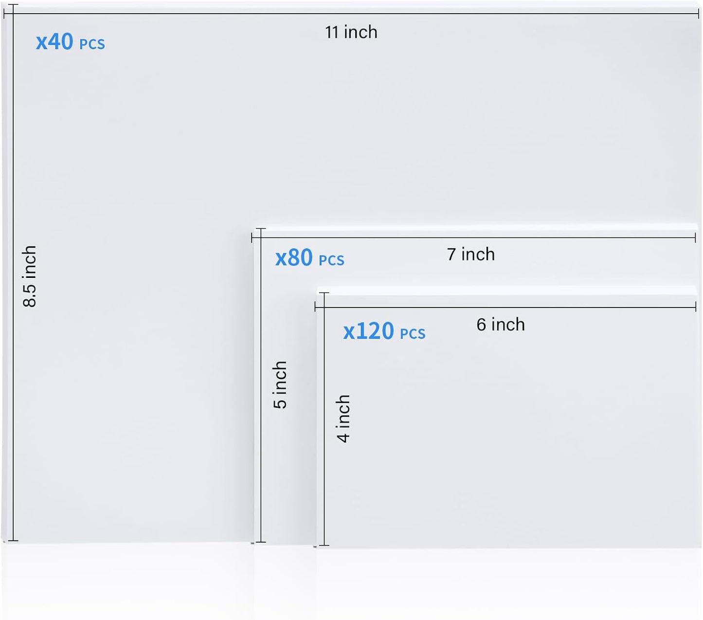 Nuanchu 4 x 6", 5 x 7", 8.5 x 11" Photo Paper Glossy 240 Sheets Picture Paper for Inkjet Printer for Photos, Calendars, Advertising Covers, Recipe Cards, 200 GSM