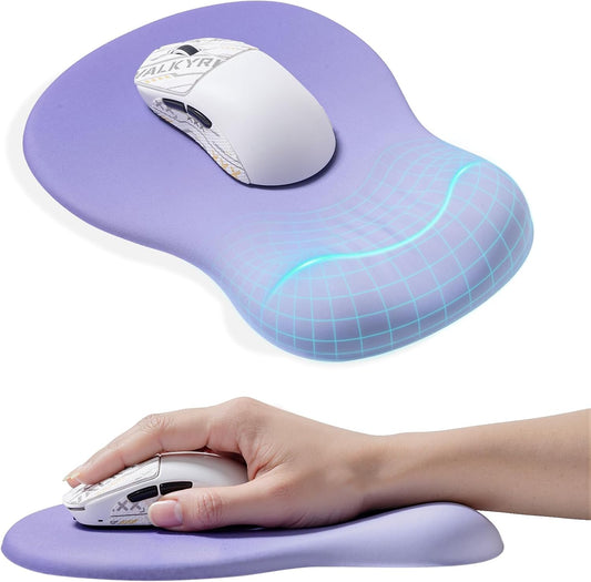 Ergonomic Mouse Pad with Wrist Rest - Purple Mousepad Wrist Support, Memory Foam with Massage Design Wrist Rest for Mouse