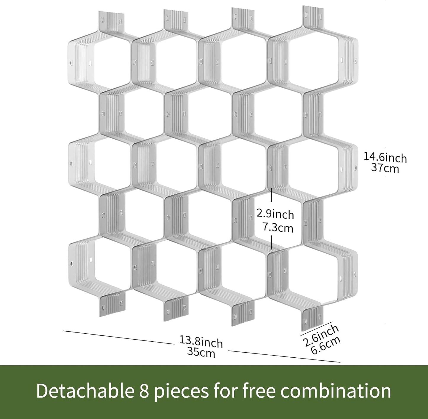 Honeycomb Separator Adjustable Drawer Organizer Divider for Underwear Belt-Scarf Socks Organizer (Gray(4pcs))