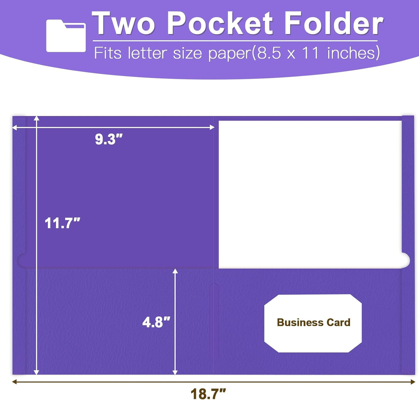 Folders with Pockets, LAYZZ 60 Pack Paper Pocket Folders, 2 Pocket File folders Fits Letter Size Paper, for School Office and Home (Purple)