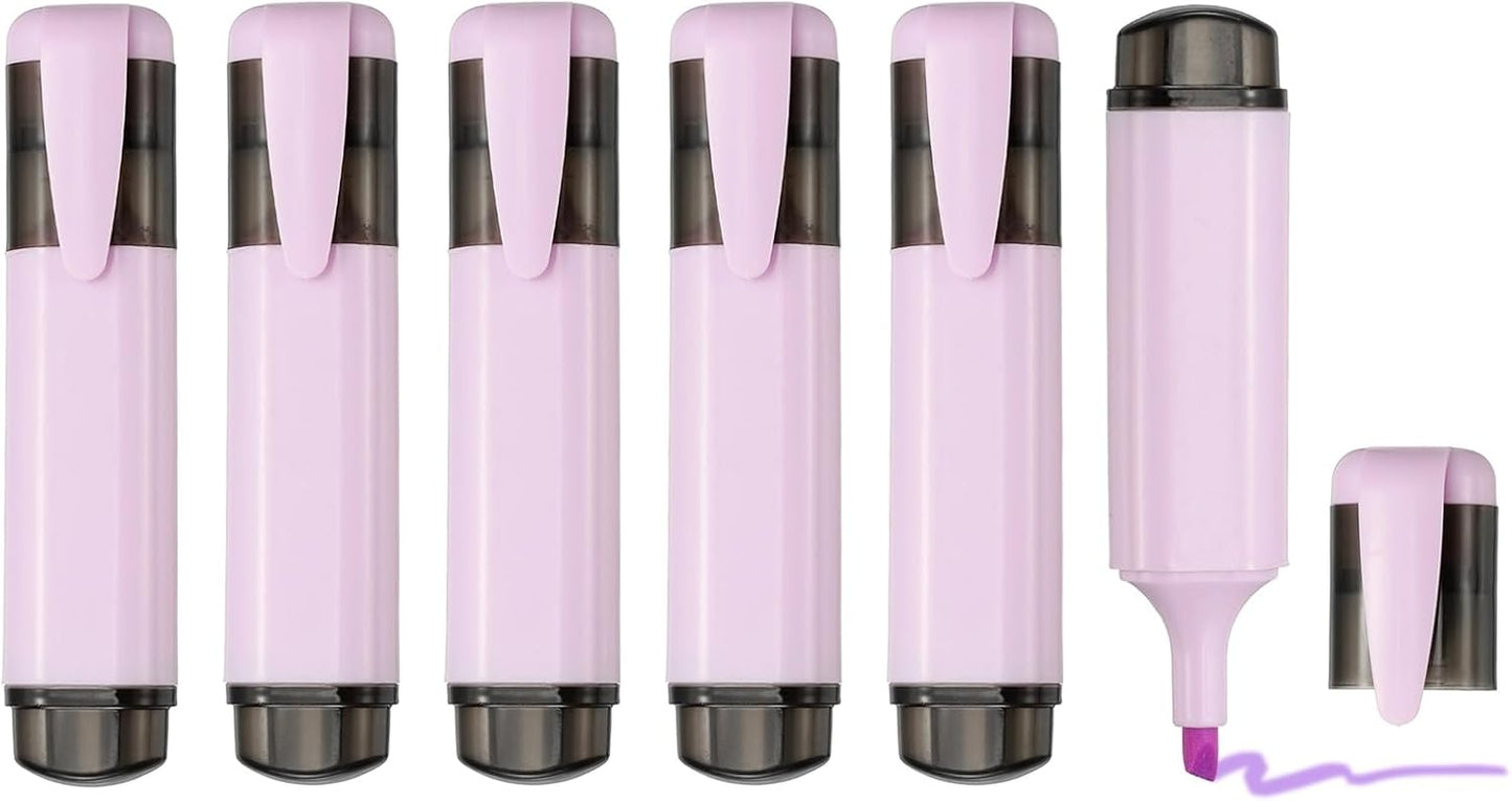 PATIKIL Cute Highlighters, 6 Pack no Bleeding High Lighters Colored Marker Pens Large Capacity Big Bulk Pastel for Office Supplies Books Journal Studying DIY Home, Purple