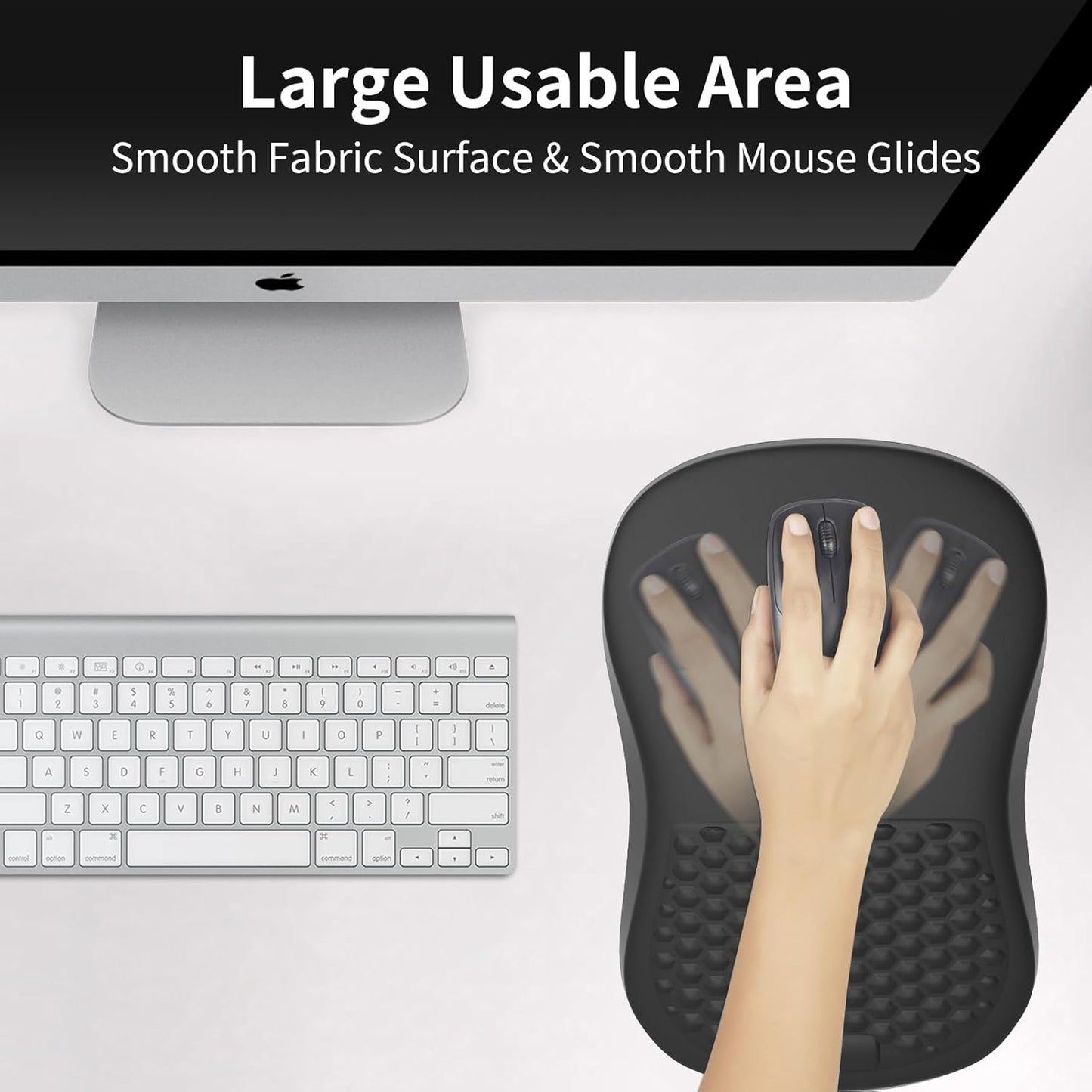 eulps Ergonomic Mouse Pad with Wrist Rest Support, Mousepad with Comfortable Memory Foam Wrist Rest and Non-Slip PU Base for Pain Relief, Computer, Laptop, Office, Home