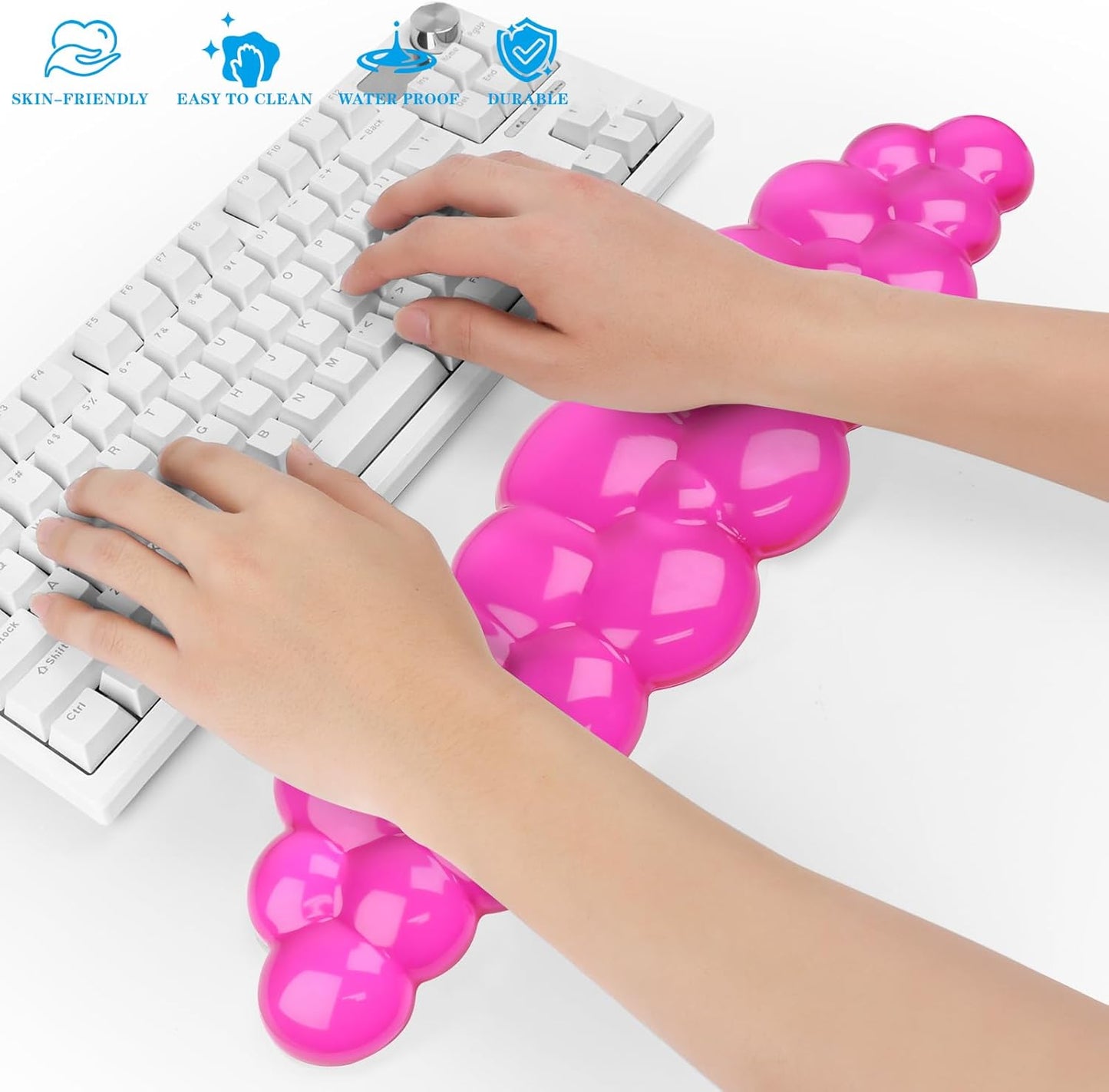 Gel Cloud Keyboard Wrist Rest, Cute Wrist Support and Arm Support Keyboard Rest for Keyboard Typing Pain Relief，Suitable for Office/Computer/Laptop/Gaming（Keyboard Wrist Rest Red）