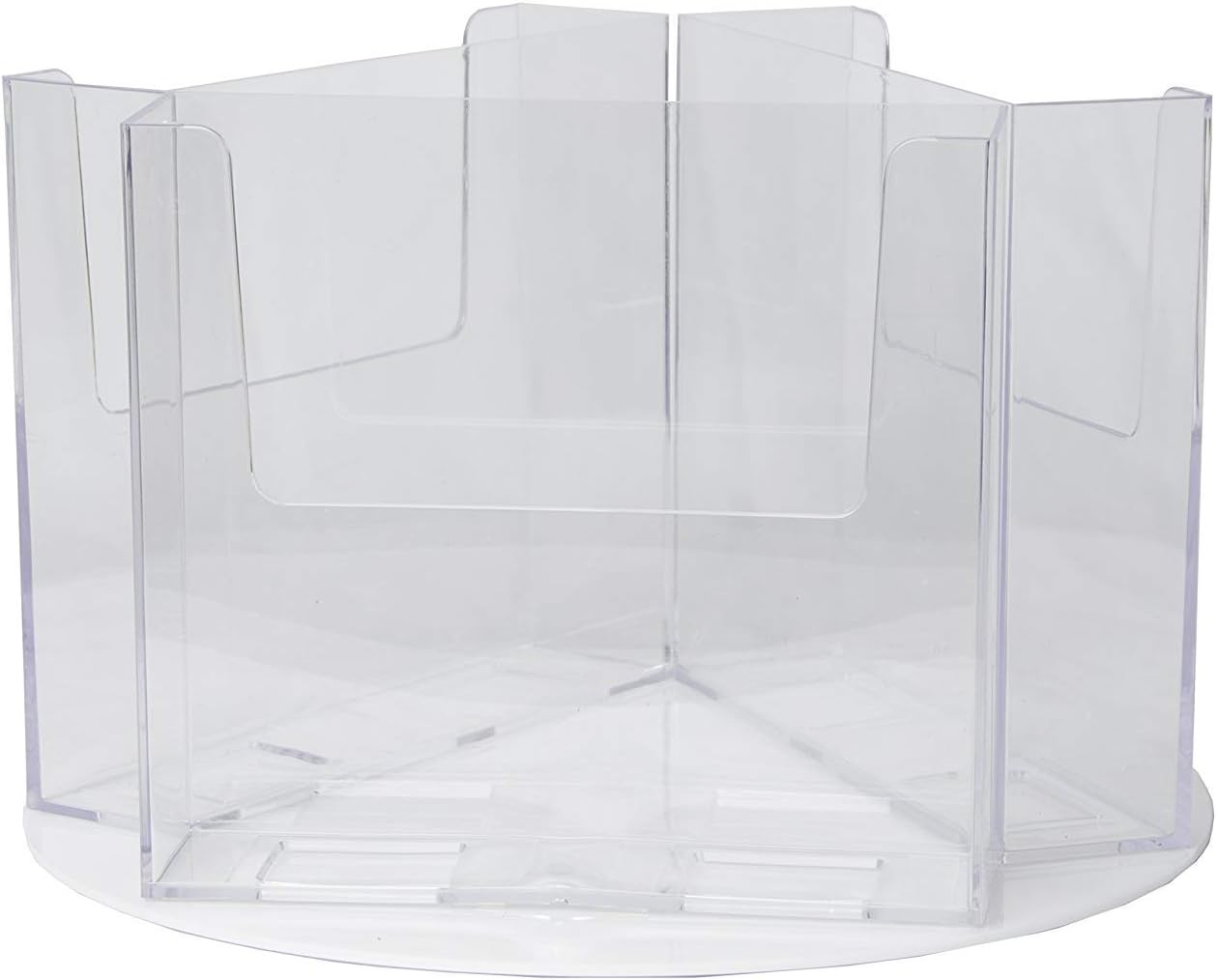 Clear-Ad - RLT-58-3 Acrylic Rotating Bifold Brochure Holders for 5.5" Literature Display - Pamphlet Holder and Magazine Organizer