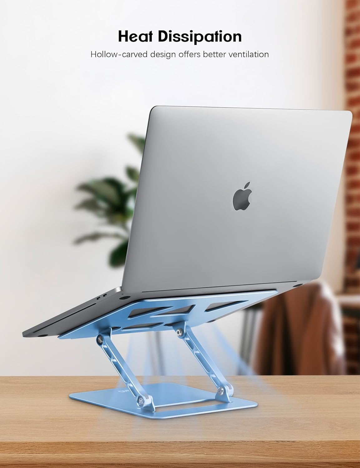 Adjustable Laptop Stand for Desk,Portable Laptop Stand Holder and Riser,Foldable Aluminum Notebook Computer Stands for MacBook Air Pro HP Lenovo Dell Samsung Chromebook, 10-15.6 inch, Sky Blue