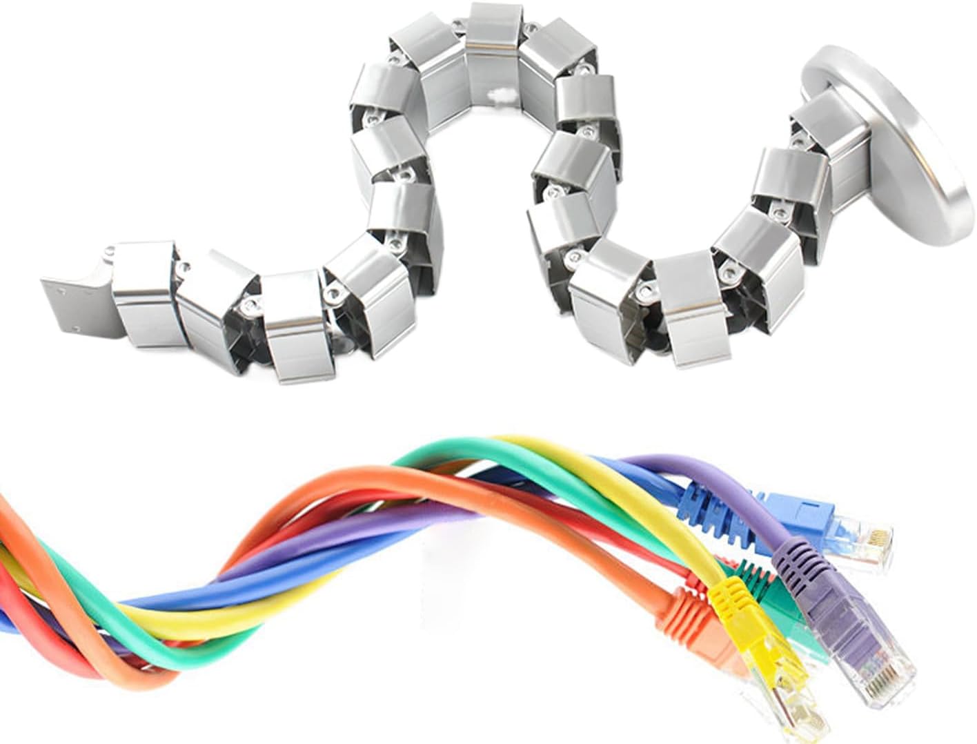 Cable Sleeves,Flexible Snake Shape Wire Storage Tubing - Cord Protector Sleeve | for Pc TV Phone Laptop Tablet Cinema Home Dorm School