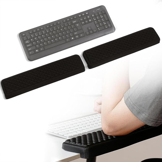 Arm Rest for Desk, 2-PCs L-Shaped Memory Foam Elbow Keyboard Wrist Pads with Non-Slip Base, Ergonomic Desk Edge Cushion & Wrist Rest for Computer Keyboard, Office and Home Use